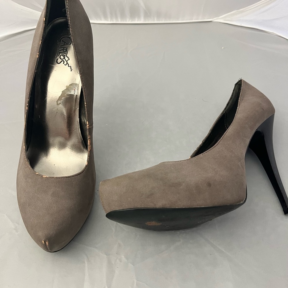 Grey High Heel Pumps with Pointed Toe
